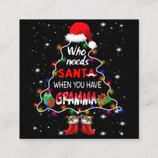 Wer braucht Santa, wenn man Grammatik hat Quadratische Visitenkarte
