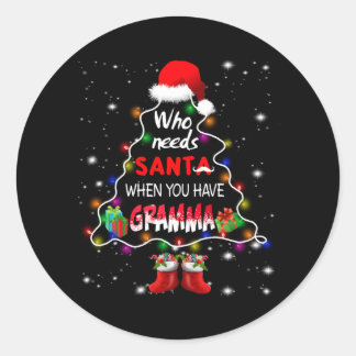 Wer braucht Santa, wenn man Grammatik hat Runder Aufkleber