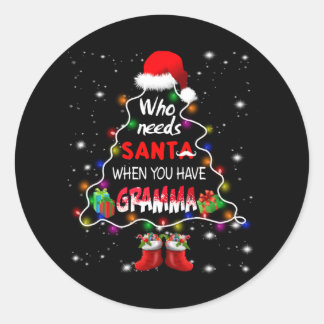 Wer braucht Santa, wenn man Grammatik hat Runder Aufkleber