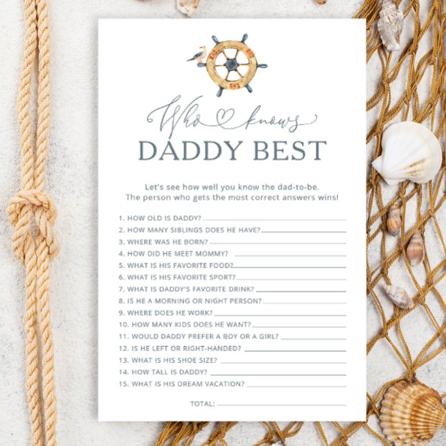 Wer Daddy Best Baby Shower Game kennt (Von Creator hochgeladen)