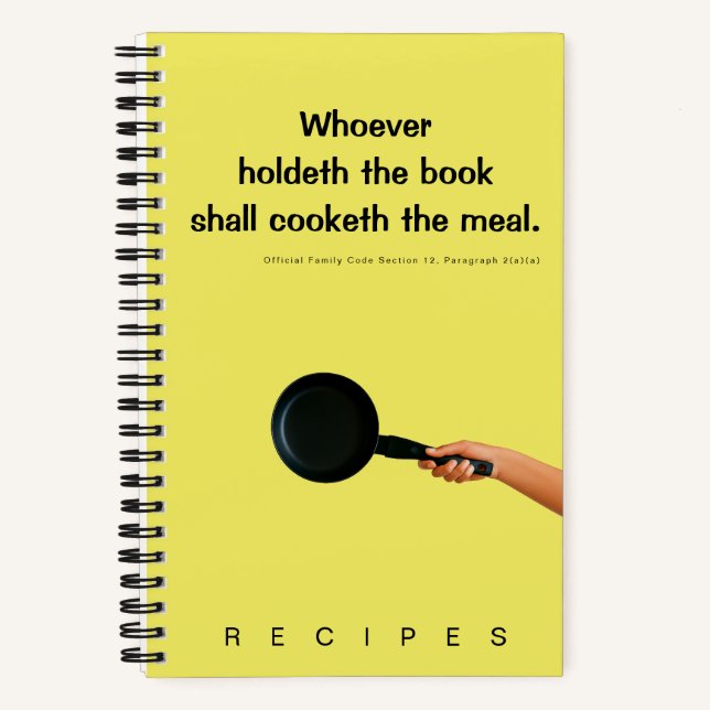 Wer das Buch-Rezept hält Notizbuch (Vorderseite)