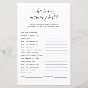 Wer das Mama Best Baby Shower Game kennt