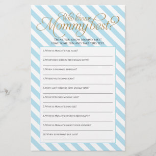 Wer das Mama Best Baby Shower Game kennt Flyer