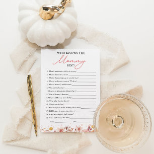 Wer das Mommy Best Fall Baby Shower Game kennt Einladung