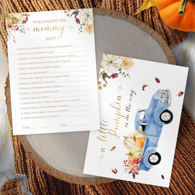 Wer das Mommy Best Fall Baby Shower Game kennt Einladung (Von Creator hochgeladen)
