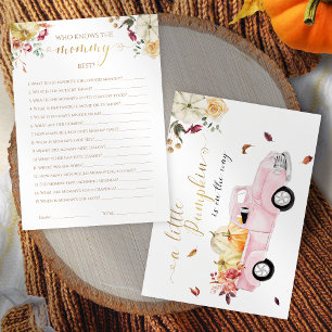 Wer das Mommy Best Fall Baby Shower Game kennt Einladung