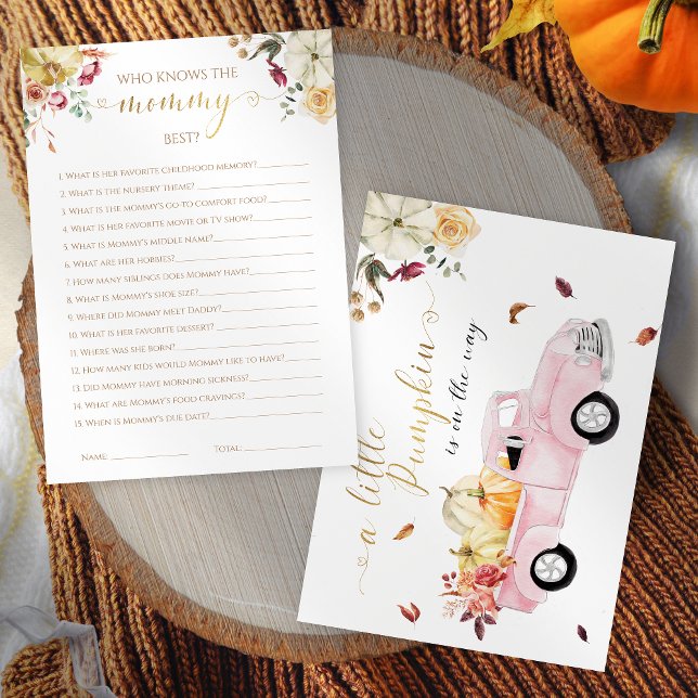 Wer das Mommy Best Fall Baby Shower Game kennt Einladung (Von Creator hochgeladen)