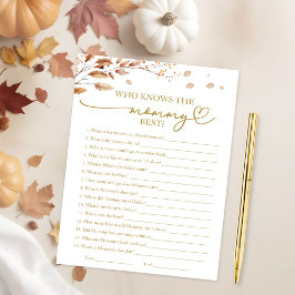 Wer das Mommy Best Fall Baby Shower Game kennt Einladung