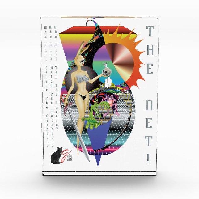 Wer?DasNetz! Farbige Illustration Acrylic Block (Vorderseite)