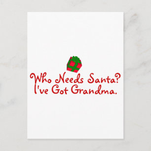 Wer den Weihnachtsmann braucht, hat Oma Got Feiertagspostkarte