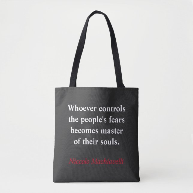 Wer die Angst des Volkes Kontrolle - Machiavelli Tasche (Vorderseite)
