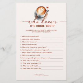 Wer die Bride Best Brautparty Game Card kennt