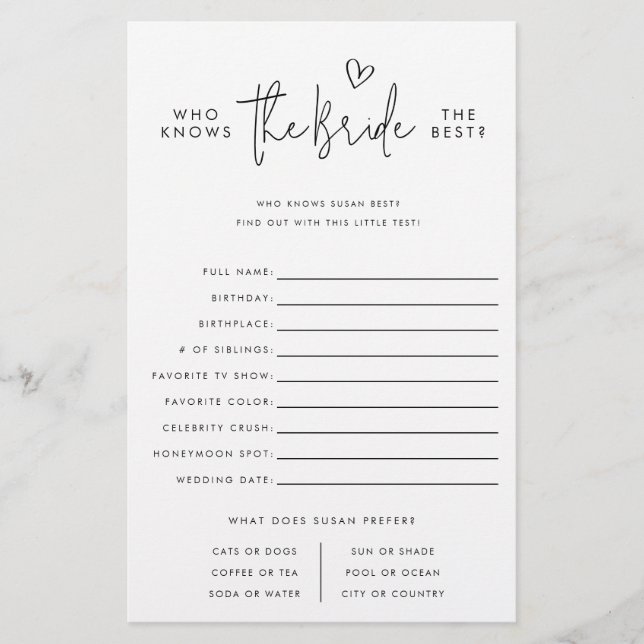 Wer die Bride kennt, die Minimalistische Papierspi Flyer (Vorne)