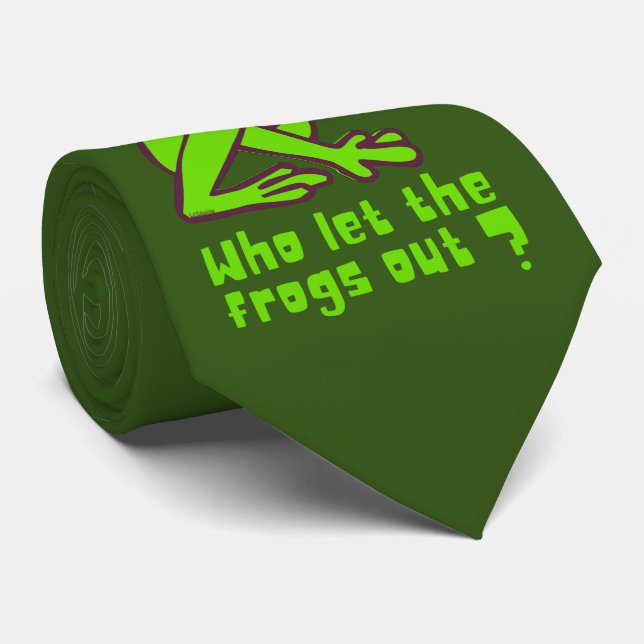 WER DIE FROGS AUS lustigem Froschpuff LIESS Krawatte (Gerollt)