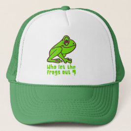WER DIE FROGS AUS lustigem Froschpuff LIESS Truckerkappe