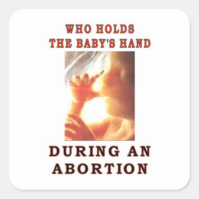 WER DIE HAND DES BABYS HAT QUADRATISCHER AUFKLEBER (Vorderseite)