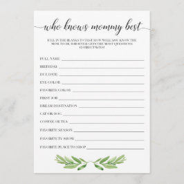 Wer die Mama Best Baby Shower Game Cards kennt