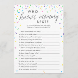 Wer die Mama Best Shower Game Card kennt - Sprinkl Programm