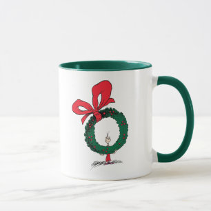 Wer durch den Weihnachtskranz schaut Tasse