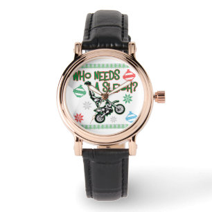 Wer einen Sleigh Dirtbike Race Weihnachtskraut bra Armbanduhr