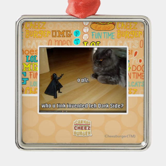 Wer erfand die dunkle Seite? Silbernes Ornament (Vorne)