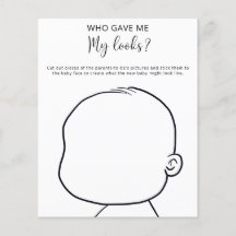 Wer gab mir mein Aussehen-Baby-Duschspiel?