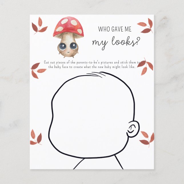 Wer gab mir mein Aussehen-Baby-Duschspiel? (Vorderseite)