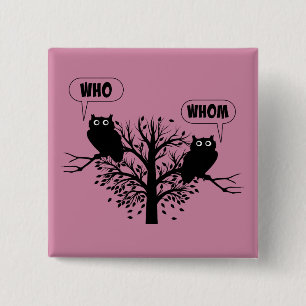 Wer Grammar Owls English Style Spaß Button