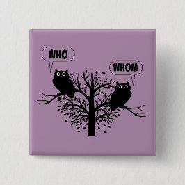 Wer Grammar Owls English Style Spaß Button