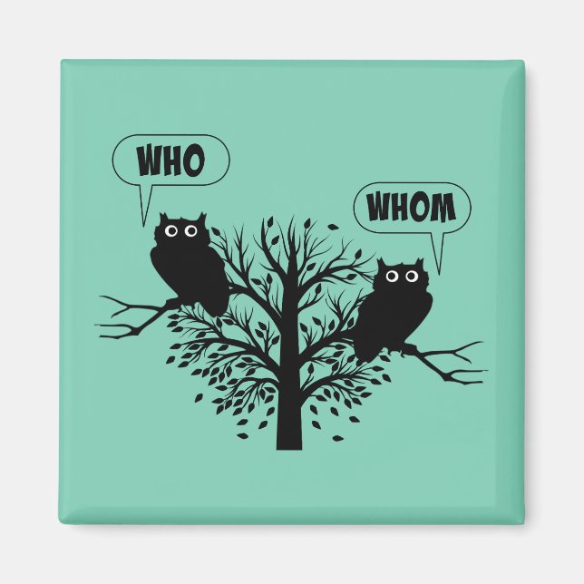 Wer Grammar Spaß Owls Magnet (Vorne)