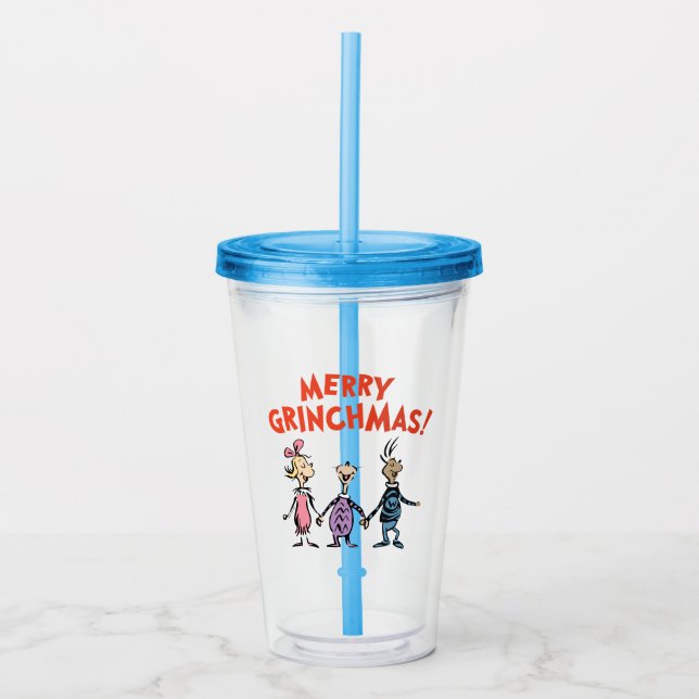 Wer Händchen hält Frohe Grinchmas Acryltrinkbecher (Vorderseite)