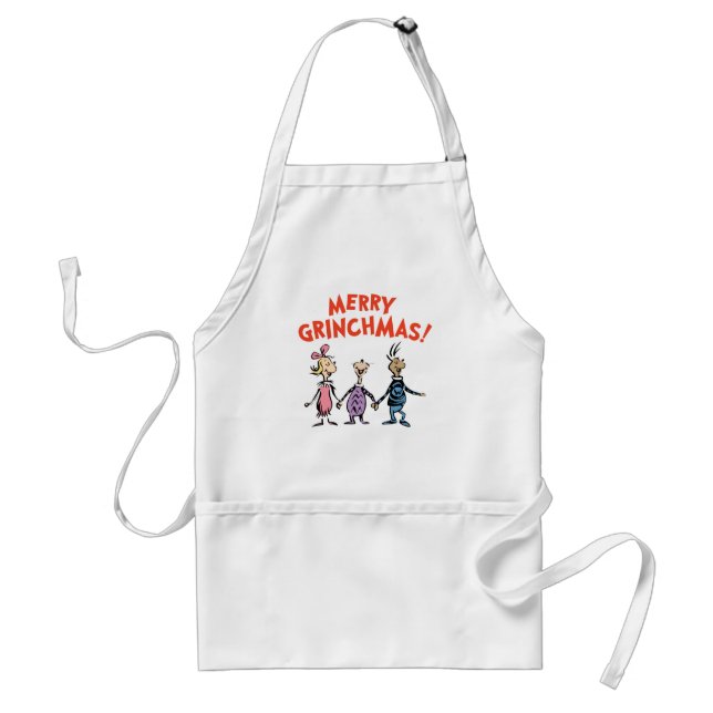 Wer Händchen hält, frohe Grinchmas Schürze (Vorne)
