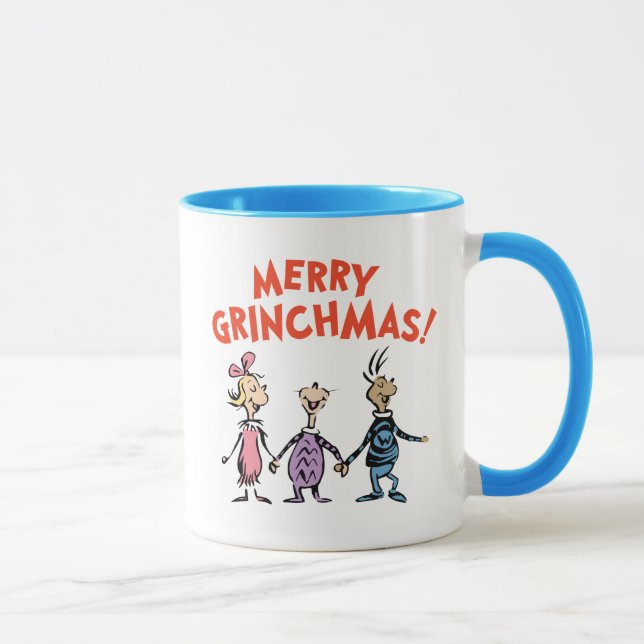 Wer Händchen hält, frohe Grinchmas Tasse (Rechts)