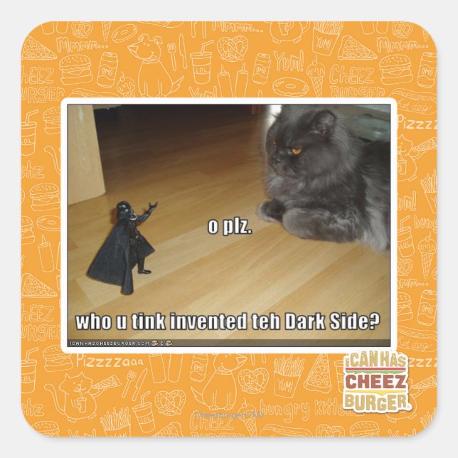 Wer hat die dunkle Seite erfunden? Quadratischer Aufkleber (Vorderseite)