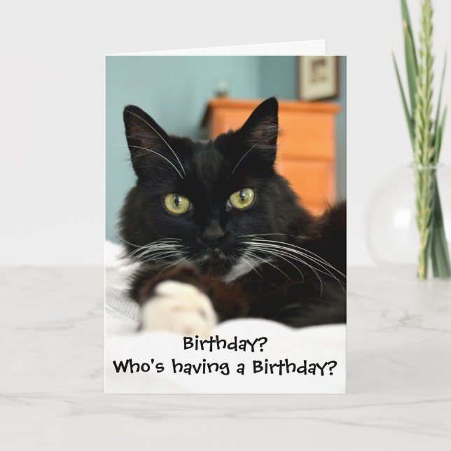 Wer hat einen Geburtstag? Grußkarte Karte (Vorderseite)