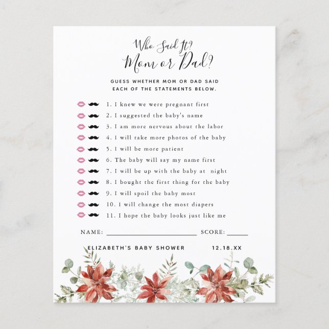 Wer hat es gesagt? | Baby Showspiel (Vorderseite)