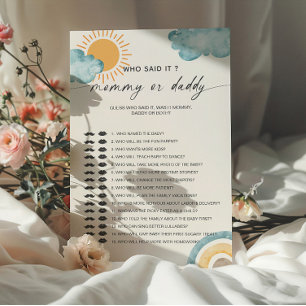 Wer hat es gesagt Mama Papa Baby Shower Spiel