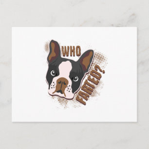 Wer hat gefallen? Geeky Funny Dog Lover Boston Ter Postkarte