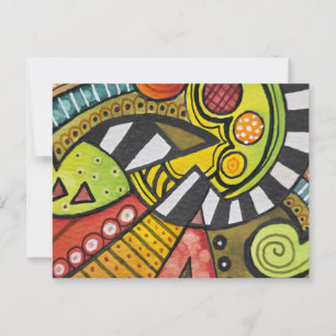 WER HAT MEIN TOMATO MIT EINER KUBISTISCHEN KNIFE G POSTKARTE