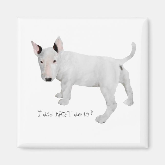Wer, ich? Bull Terrier Puppy Magnet (Vorne)