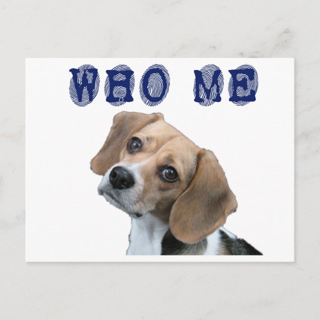 Wer ich Hundefingerabdruck Postkarte (Vorderseite)