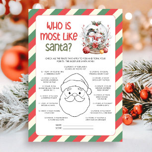 Wer ist am meisten wie der Weihnachtsmann Weihnach Feiertagskarte