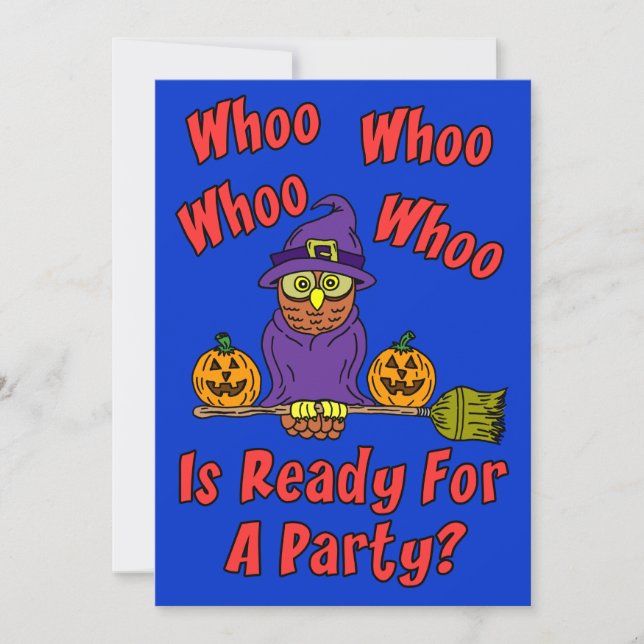 Wer ist bereit für ein Party Halloween Cartoon Kin Einladung (Vorderseite)