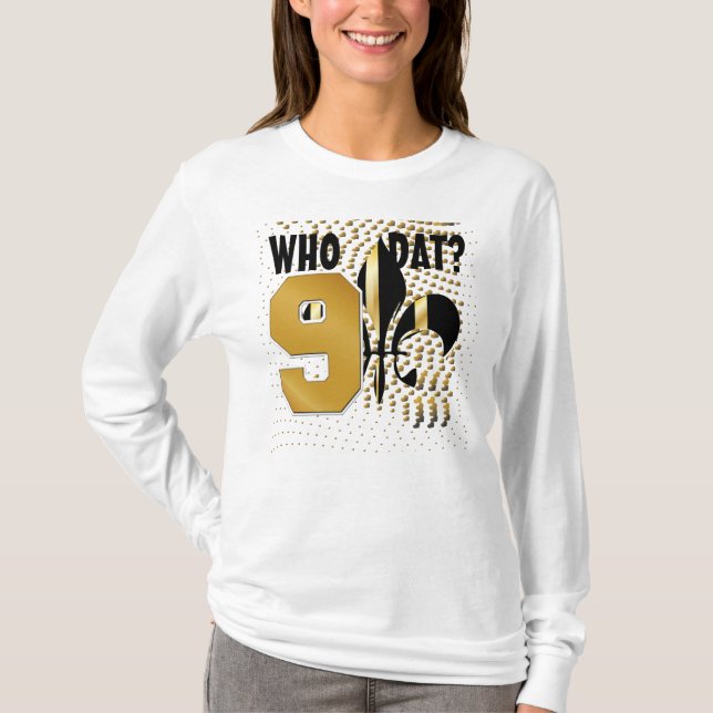 Wer ist da? Nr. 9/Schwarze Goldherzen/Lilie T-Shirt (Vorderseite)
