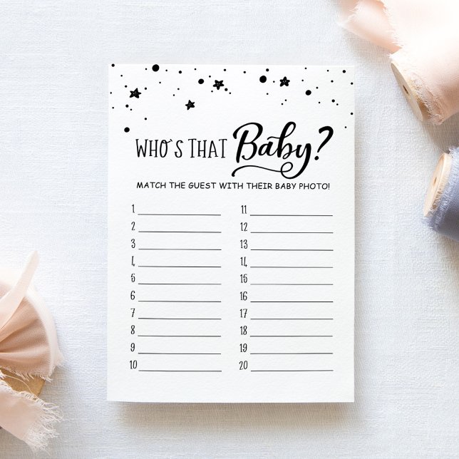 Wer ist das Baby da? Game Baby Dusche Party Card Einladung (Von Creator hochgeladen)