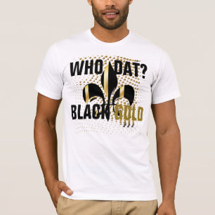 Wer ist das? Schwarze Goldherzen/Fleur de Lis T-Shirt