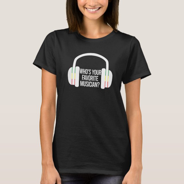 Wer ist dein Lieblingsmusiker-Eisbrecher-Headphone T-Shirt (Vorderseite)