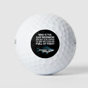 Wer ist der Gay Mormon Funny LGBTQ Pride Fish Golfball