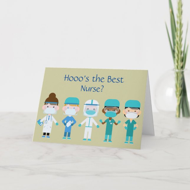 Wer ist die beste Krankenschwester, die du Spaß ha Karte (Vorderseite)