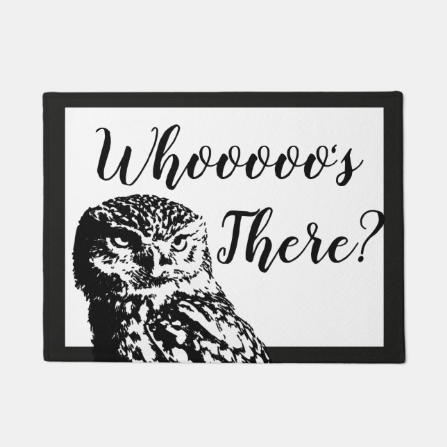 Wer ist dort Owl in Black & White? Fußmatte (Vorderseite)